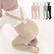 Baby Girls Solid Color Knit Pantyhose with Belt All-Season