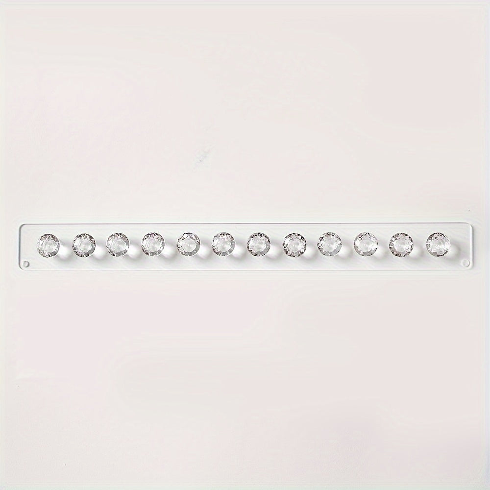 Acrylic Wall Mount Necklace Display Rack with Hooks for Jewelry Organization