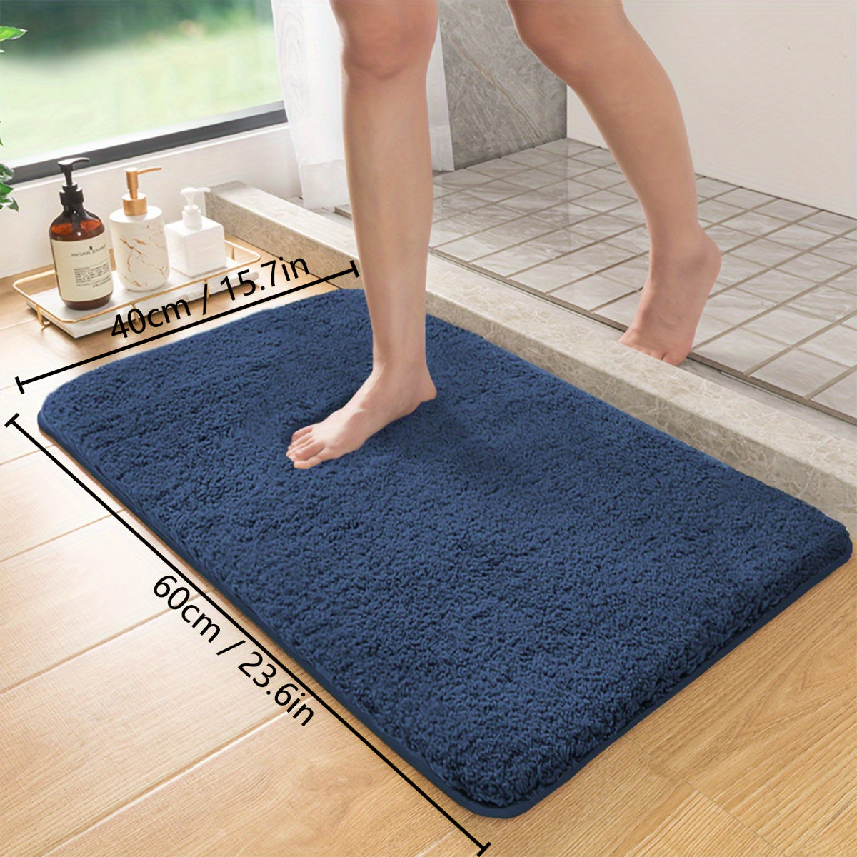 Thick Lamb Velvet Bath Mat Ultra-Soft Absorbent Anti-Slip Stain-Resistant Rug