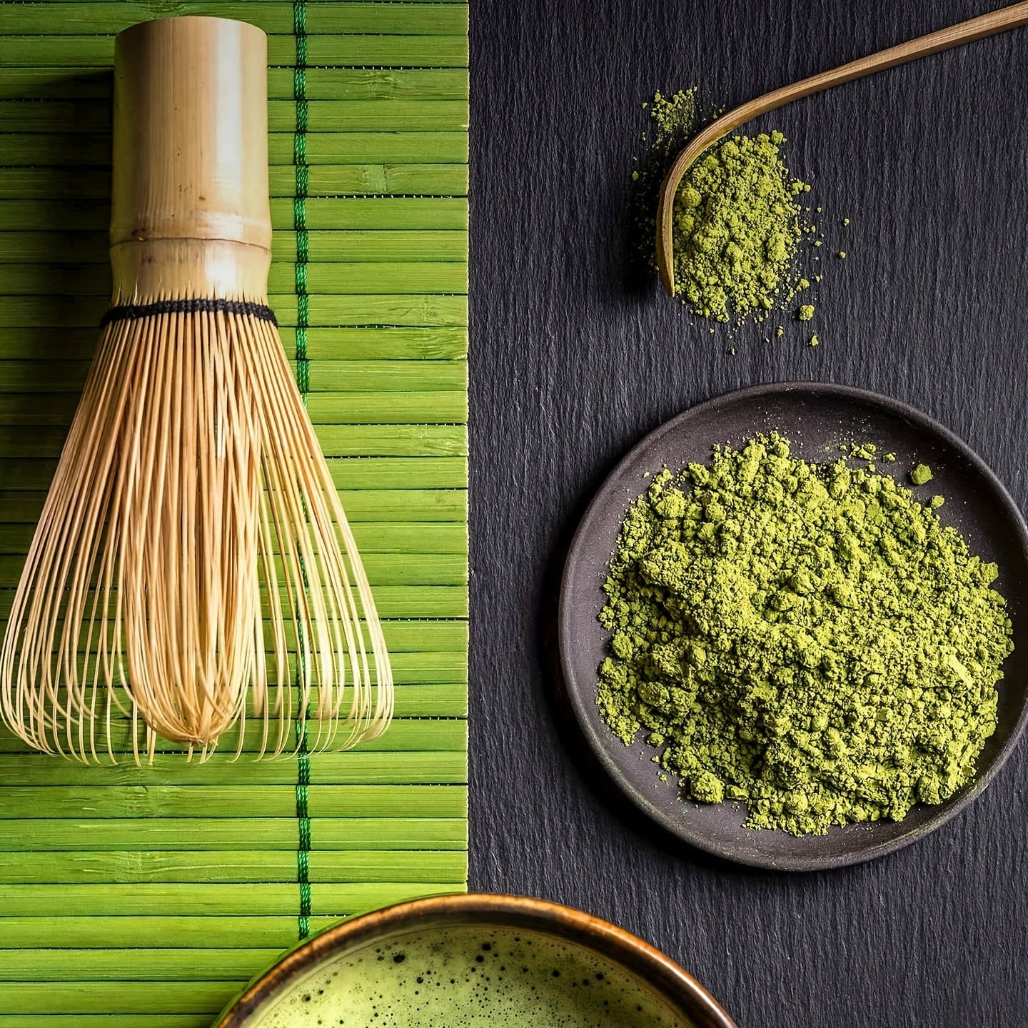 Matcha Tea Set with Bamboo Spoon, Traditional Matcha Preparation, Multiple Colors
