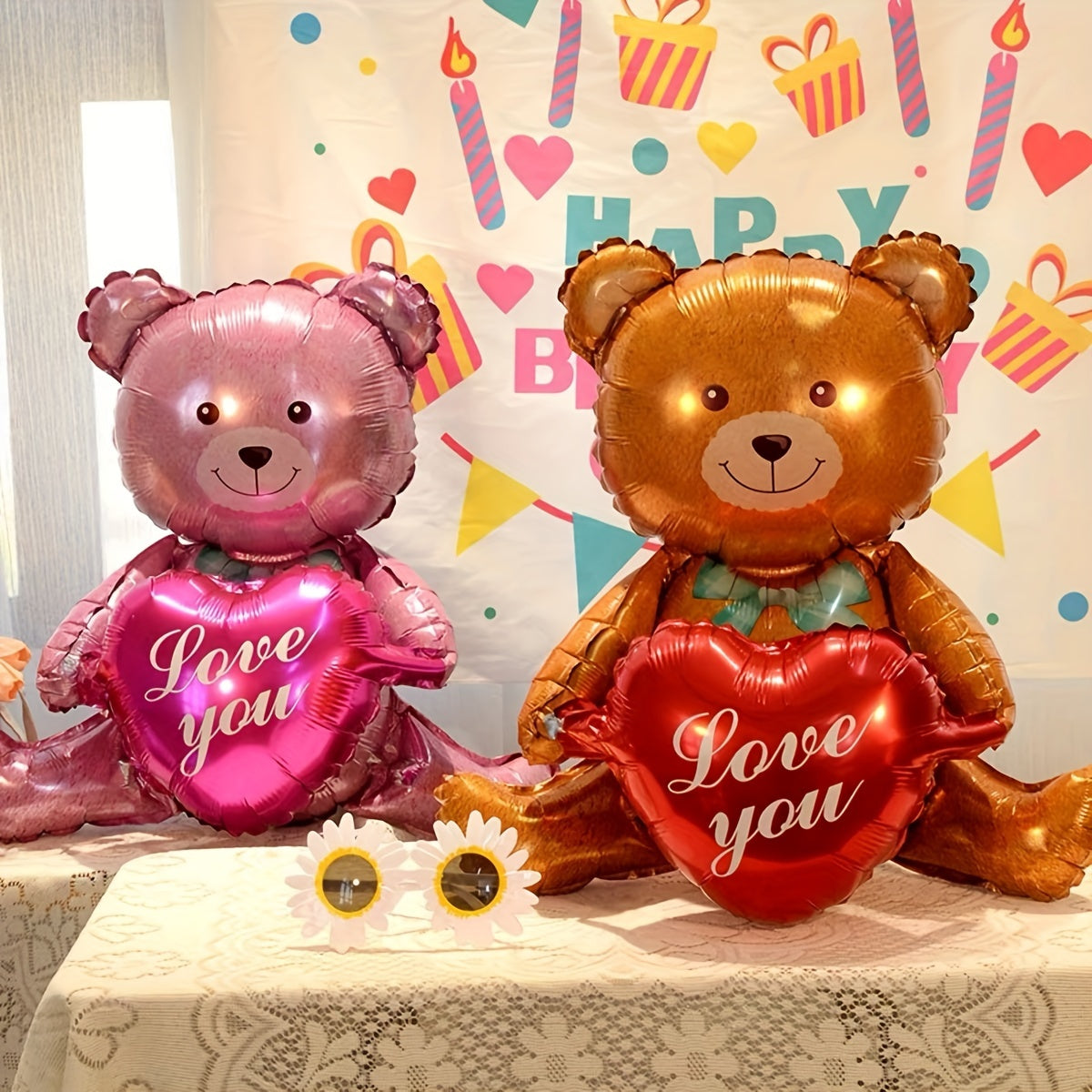 27-Inch Valentine's Day Teddy Bear and Heart Balloon Gift for All Ages