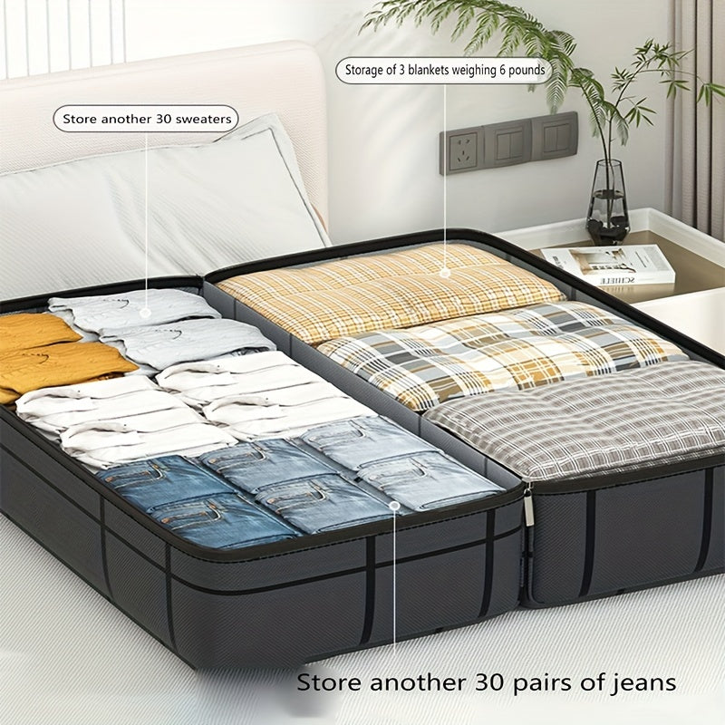 Katta va mustahkam ko'chirish sumkasi tutqichlar bilan - kiyimlar, yostiqlar, Rojdestvo bezaklari va boshqalarni saqlash uchun mukammal! Uy tartibi, sayohat va shkaf tizimlari uchun ajoyib.