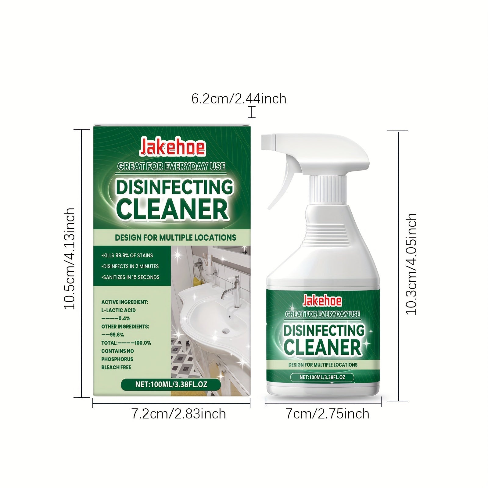 Multi-Purpose Disinfecting Cleaner 1L Liquid Stain Remover for Bathroom Kitchen