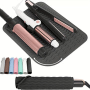 Tapete de viaje resistente al calor de silicona para herramientas de peinado 21x16 cm