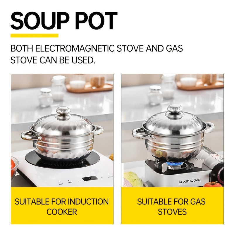 Stainless Steel Kitchen Pot Set 4 Pieces Flower Pot Design Soup Pot for Home Use