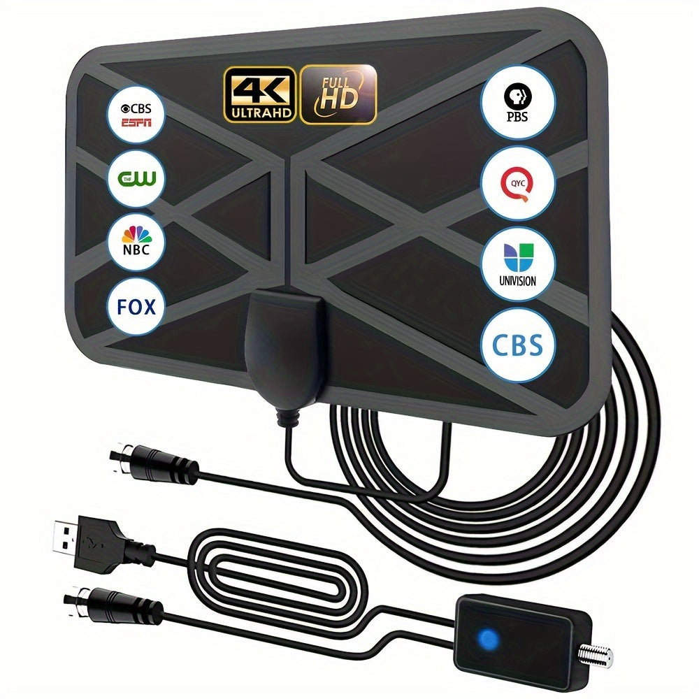 Indoor Digital TV Antenna 240 Mile Range Ultra HD Amplifier Coaxial Cable