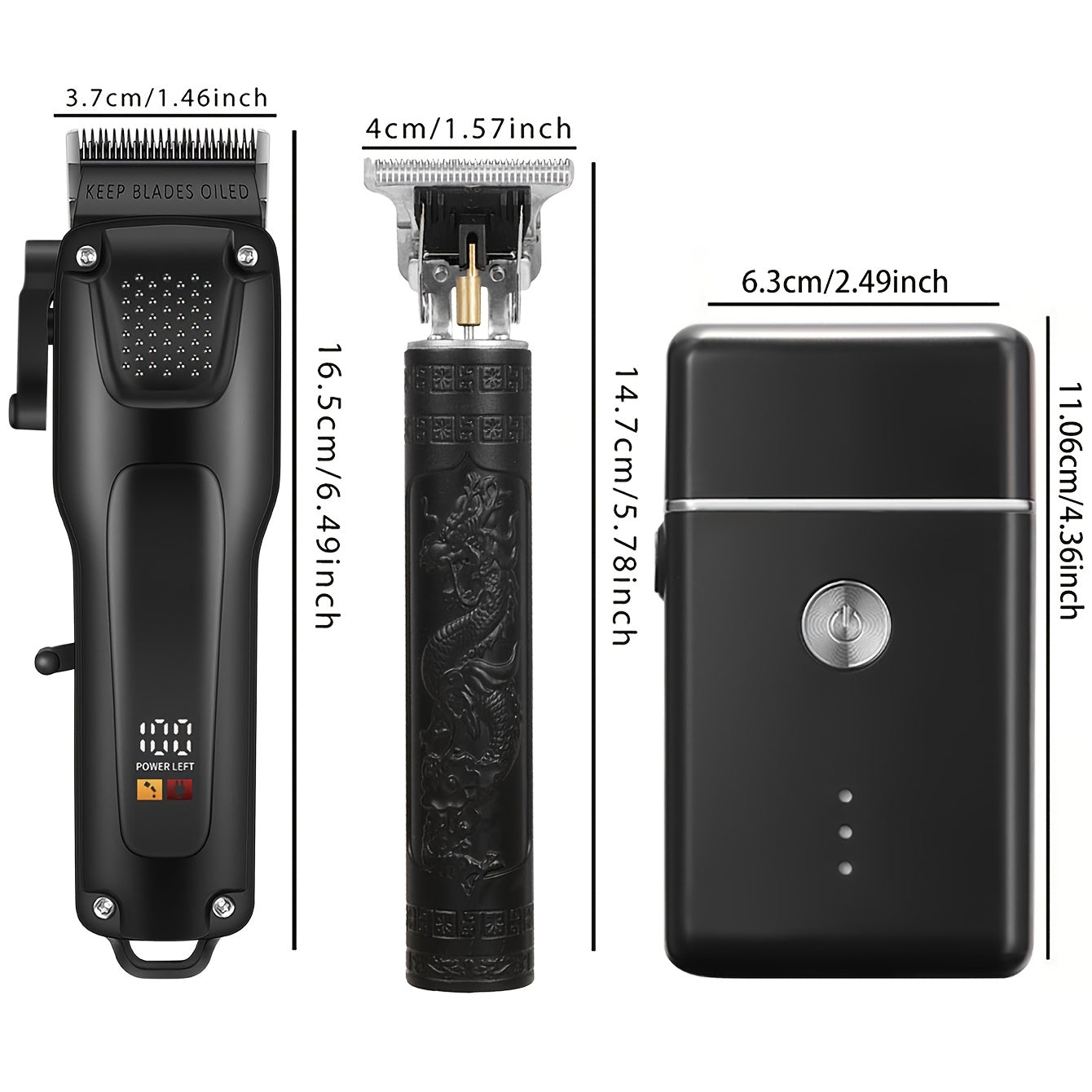 Men's Hair and Beard Grooming Kit with Cordless Clippers Trimmer LED Display