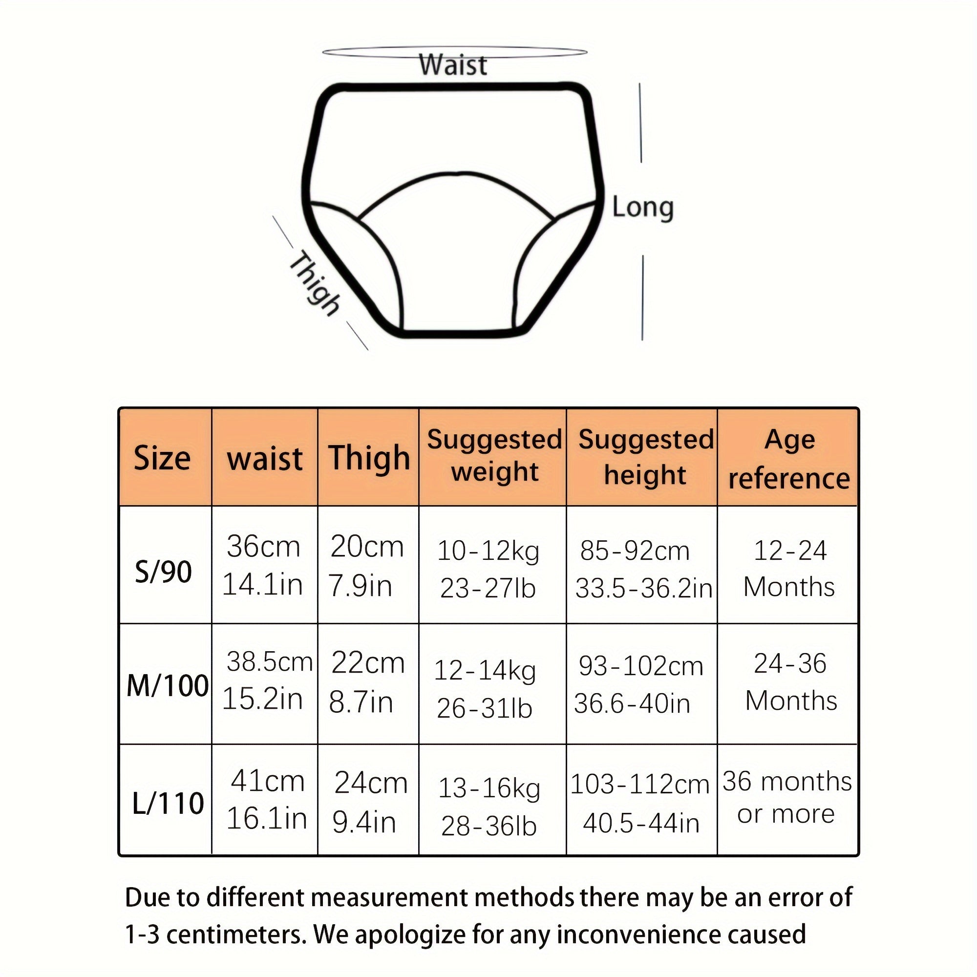 Baby Training Pants Set 7 Washable Cotton Toddler Leak-Proof Elastic Waist Assorted Patterns