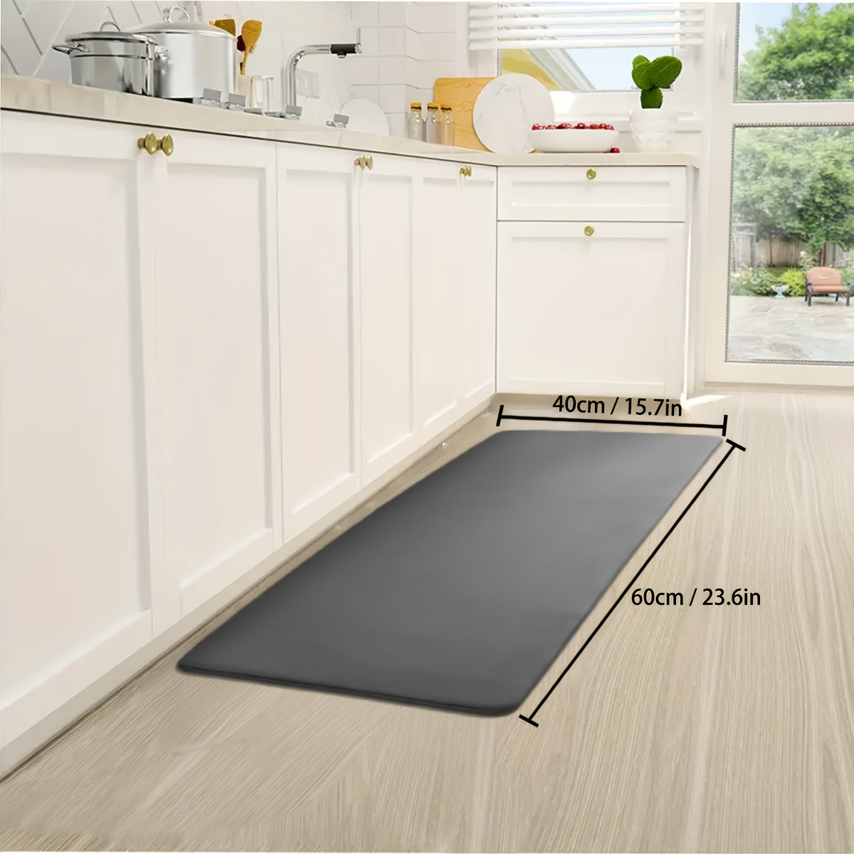 Polyester Kitchen Runner Mat Non-Slip Absorbent Low Pile Rectangular Rug