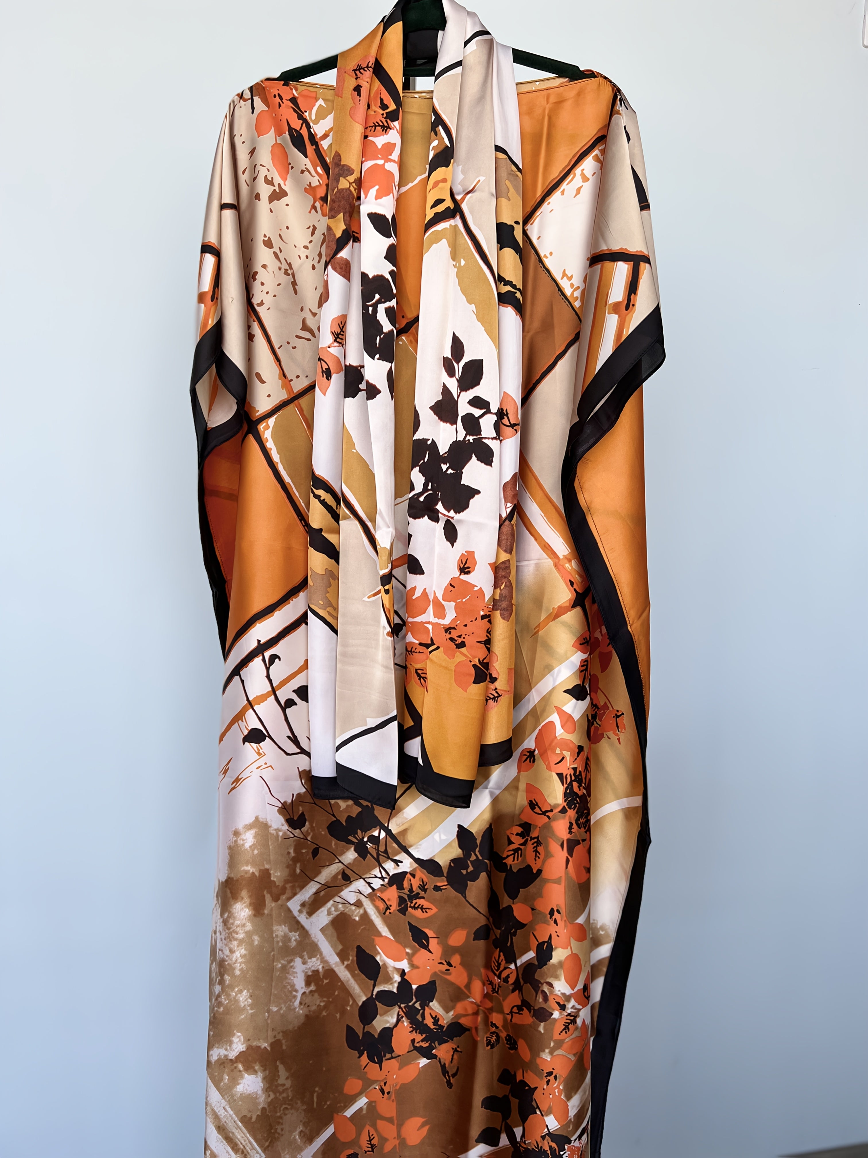 Vestido largo de talla grande para mujer con estampado floral, manga larga, casual y formal