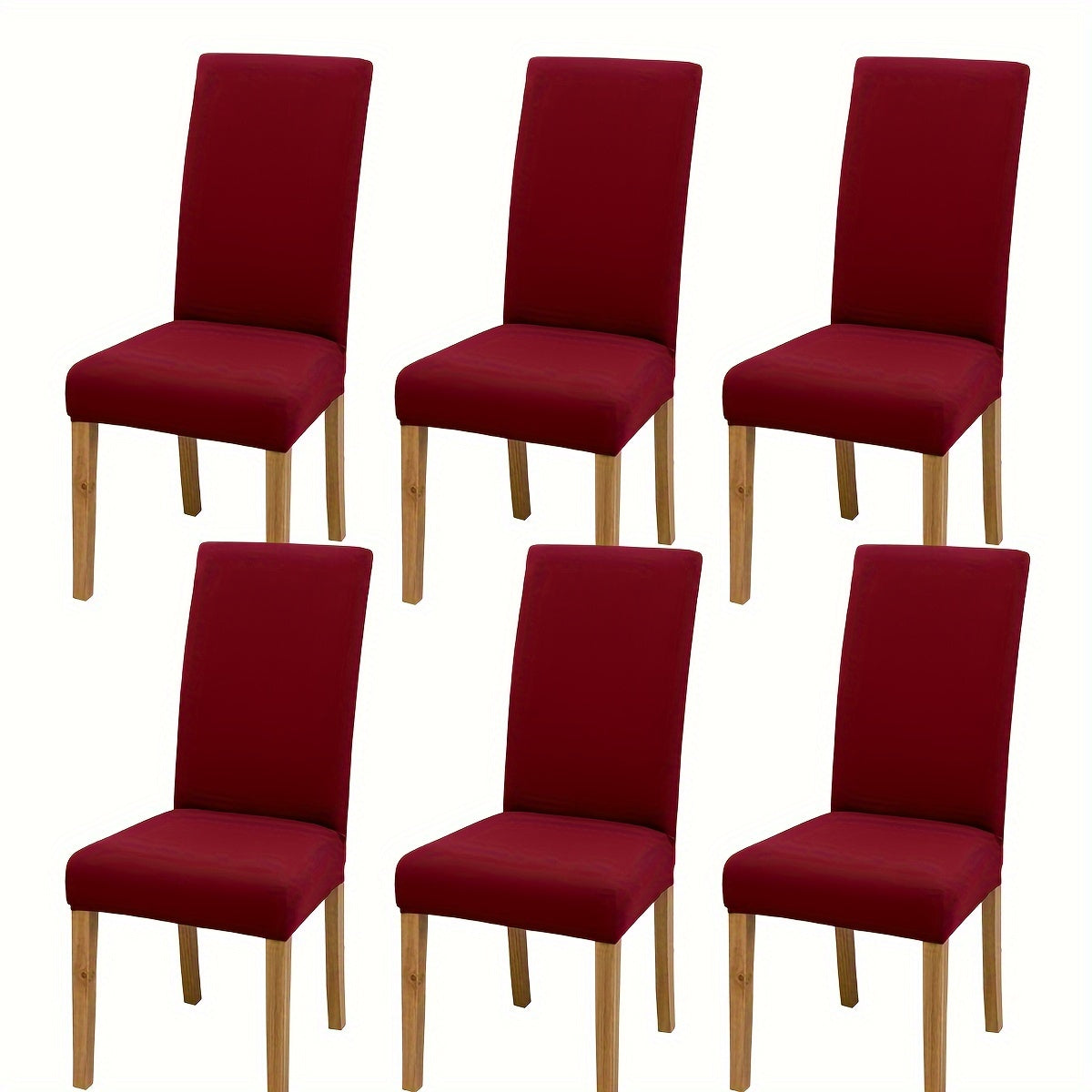 4/6pcs Water-Resistant Polyester Spandex Chair Covers with Elastic Band for Living Room