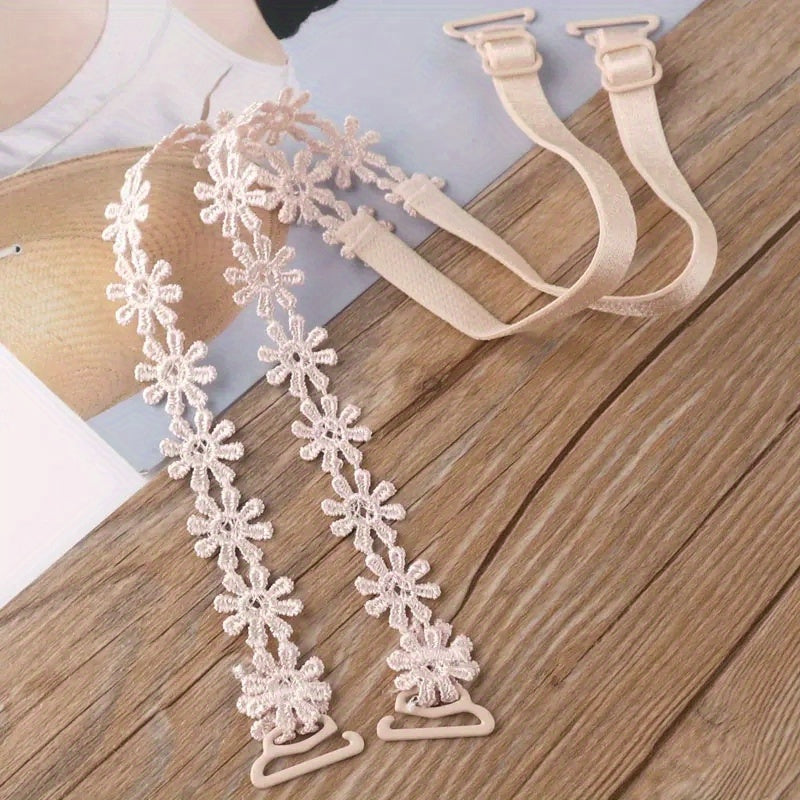 Women's Lace Bras with Invisible Straps Halter Cross-Back Floral Nylon Lingerie