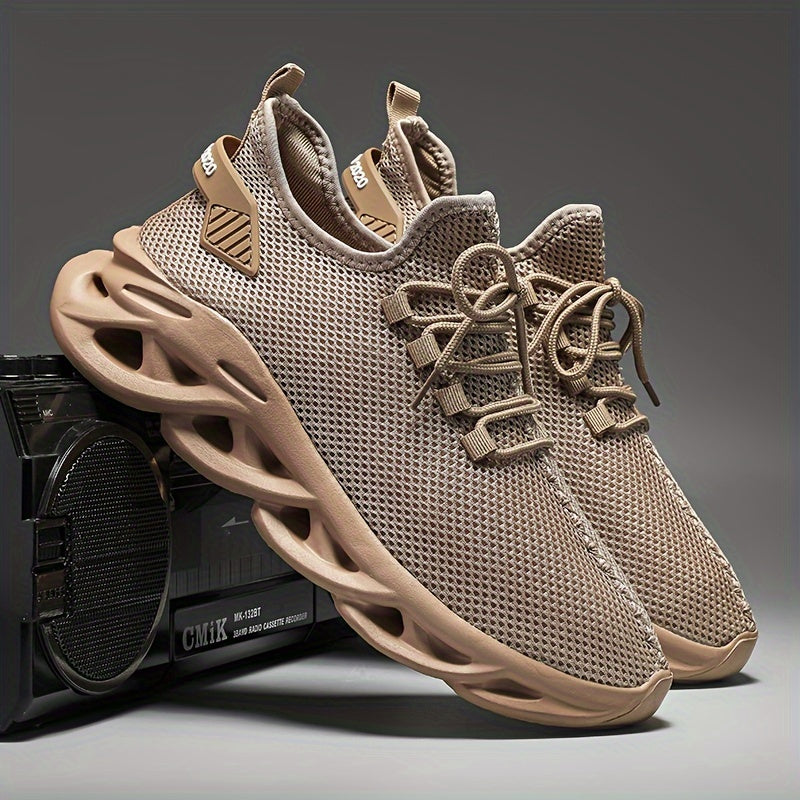 Zapatillas de punto para hombre de talla grande con suela antideslizante transpirable para actividades al aire libre