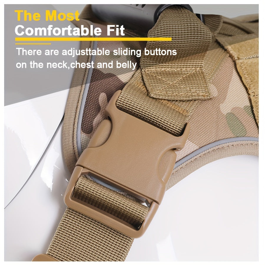 Adjustable Reflective Dog Harness with Handle No-Pull Tactical Vest