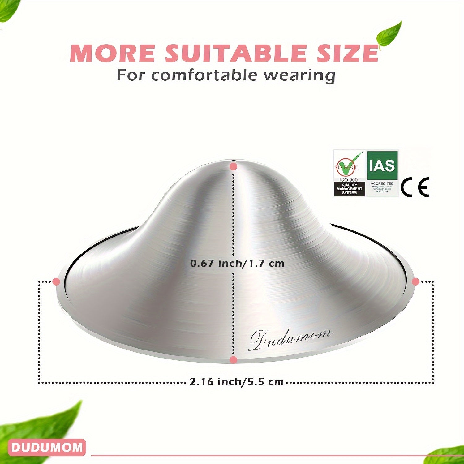 Set of Two Silver Nursing Cups Nipple Shields for Breastfeeding