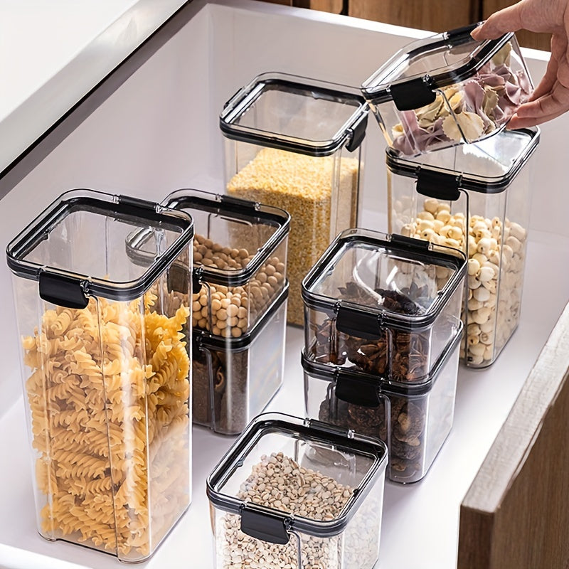 Durable Plastic Food Storage Container with Lid for Dry Goods and Outdoor Use