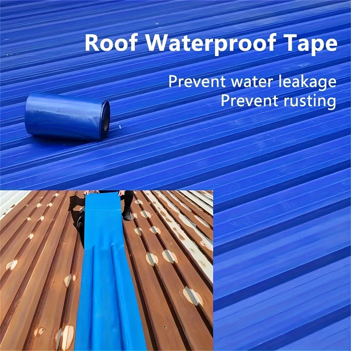 Waterproof PVC Tape for Roof and Surface Leak-Proof Rust-Proof Insulation and Repair Two Rolls