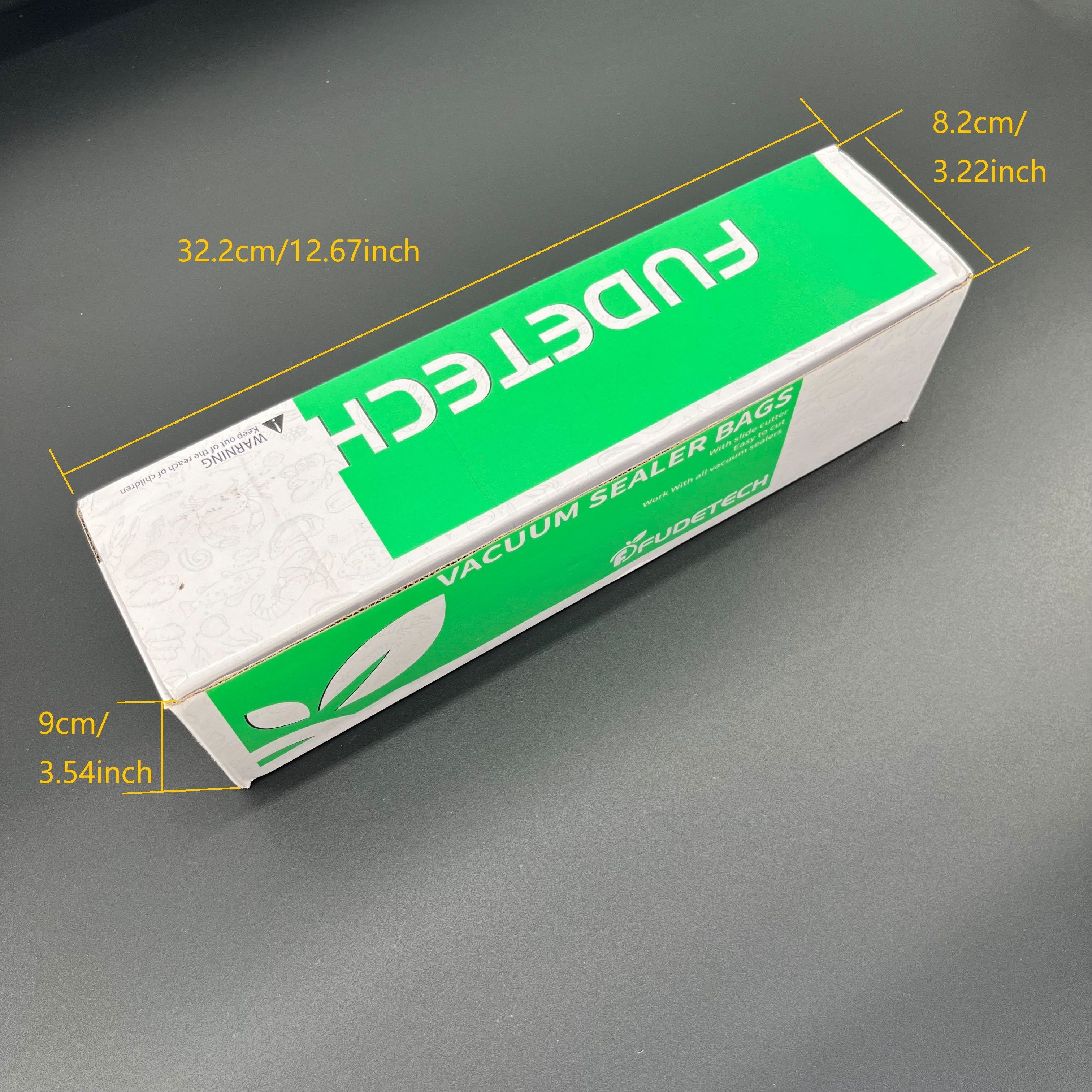 Vakuum yopishqoq sumkalar ruloni kesgich bilan 28x1500cm oziq-ovqat saqlash uchun mustahkam shaffof