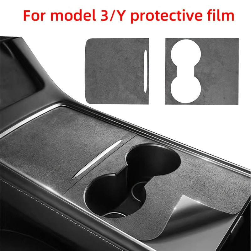 Center Console Protective Film PU Leather Cover for Tesla Model 3/Y
