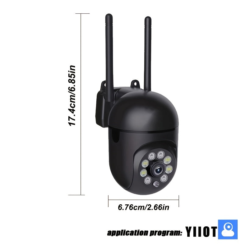 Dual PZT WiFi Security Camera 1080p HD Night Vision Motion Detection Two-Way Audio
