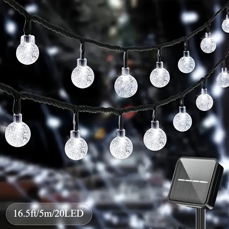 Solar-Powered LED Bubble Lights with Smart Sensor Adjustable Brightness for Garden Pathway and Wedding