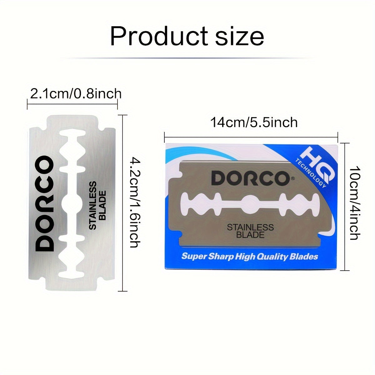 100 Pcs Stainless Steel Double-Sided Blades for Beard Trimming