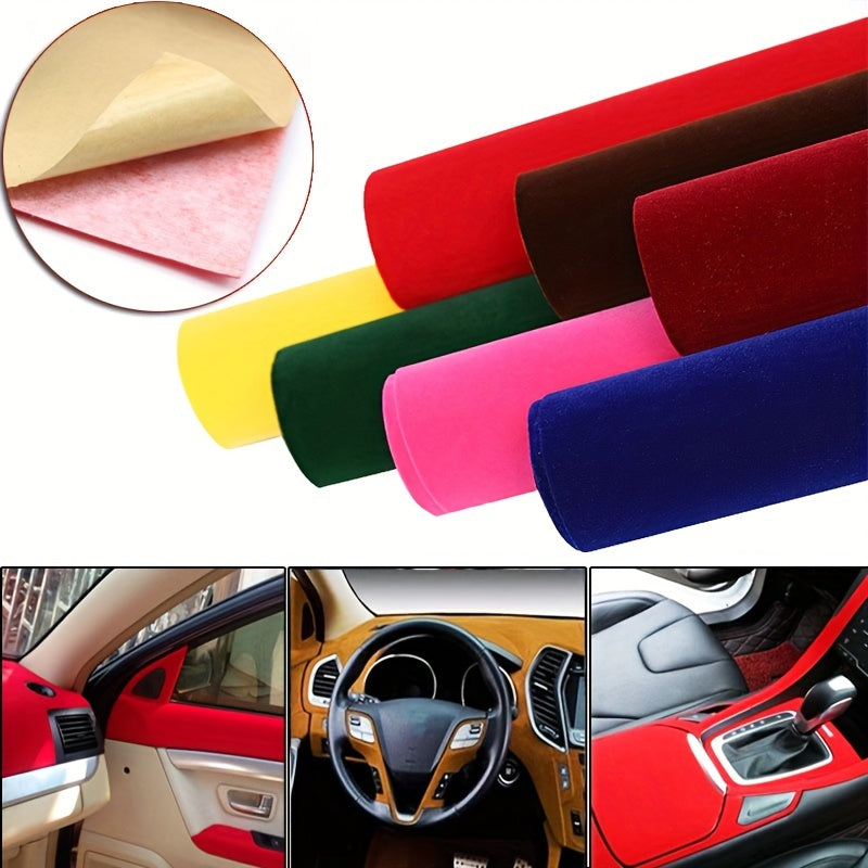 Self-Adhesive Velvet Felt Sticker Roll 1.2mm Black Red Gray Decorative Fabric for DIY Crafts Jewelry Boxes Car Interior