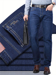 Men's Cotton Blend Jeans with Pockets for Outdoor Activities