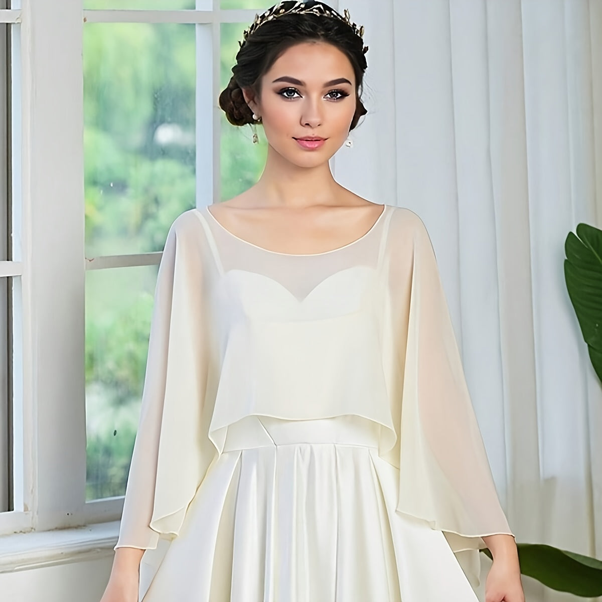 Solid Color Chiffon Cape for Wedding Dresses and Everyday Fashion Lightweight Hand Washable