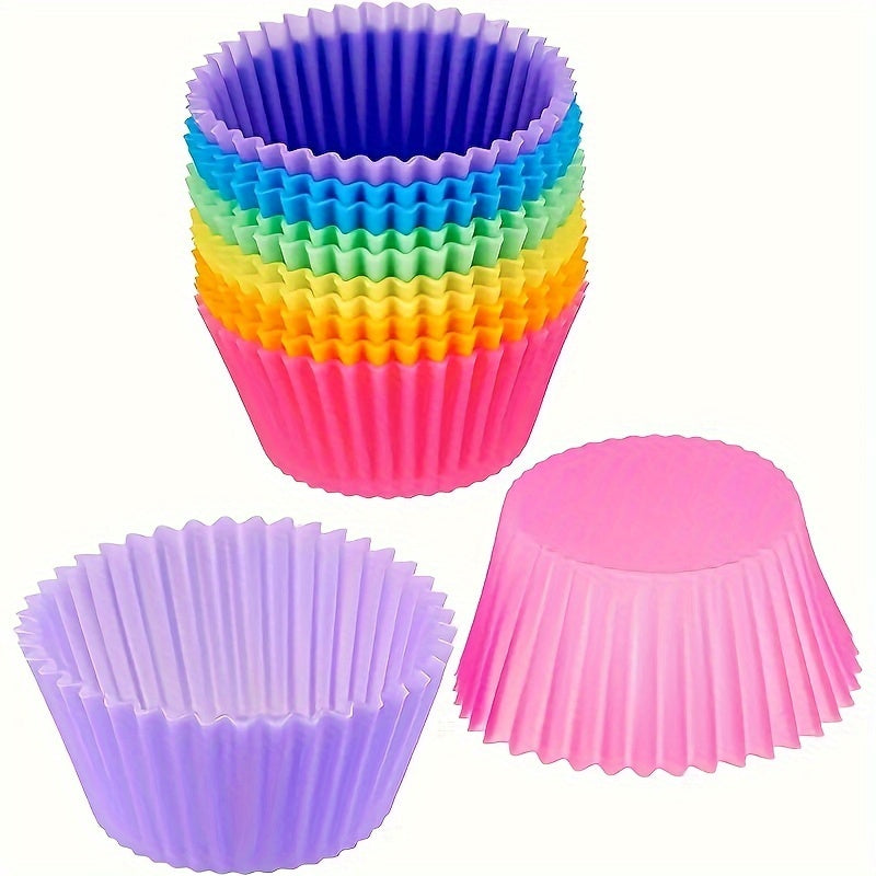 Silicone Cake Cups Set 6 Pieces High Temp Resistant Muffin Pudding Tarts