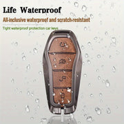 Коричневая кожаная обложка для ключей из PU с металлическим брелоком стильный органайзер для ключей