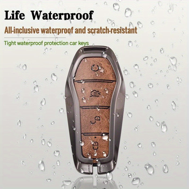 Коричневая кожаная обложка для ключей из PU с металлическим брелоком стильный органайзер для ключей