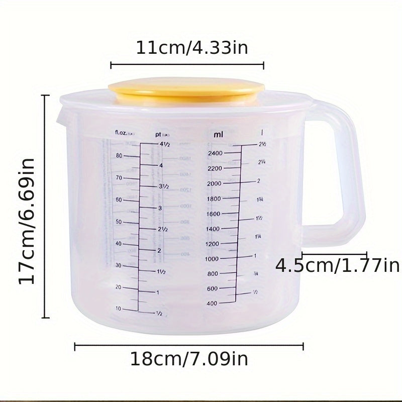 5L Oqilona Plastik Pishirish Kubogi va Qopqoq, Issiqlikka chidamli Aralashtirish Kattasi, Bardoshli Oshxona Asbobi
