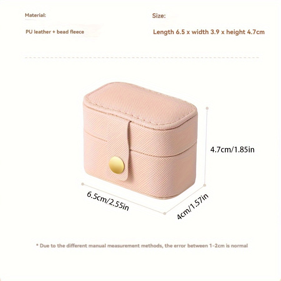 Мини-органайзер для путешествий из искусственной кожи для украшений с кейсом для колец, серег и гвоздиков