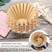 50 Pieces Household Coffee Cup Filter Paper Hand Brew Coffee Filter Lace Design 5.51cm by 4.5cm