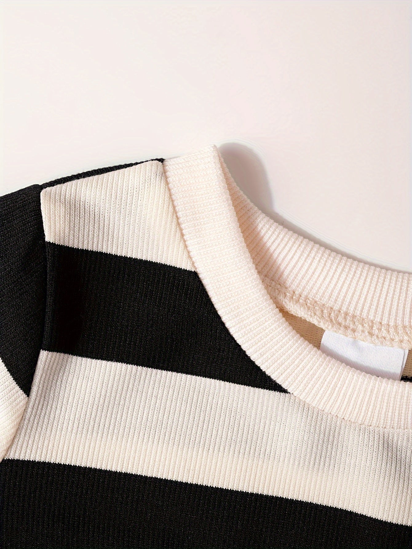 Детский мальчик повседневный полосатый комплект из хлопкового смесового материала, топ с длинным рукавом и штаны для весны, осени, зимы