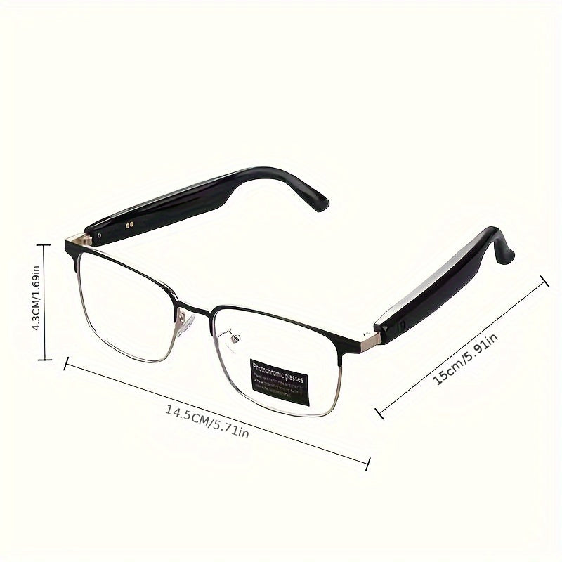 Mikrofon va dinamiklari bo'lgan simsiz audio aqlli ko'zoynaklar, polarizatsiyalangan linzalar va ovozli yordamchi.