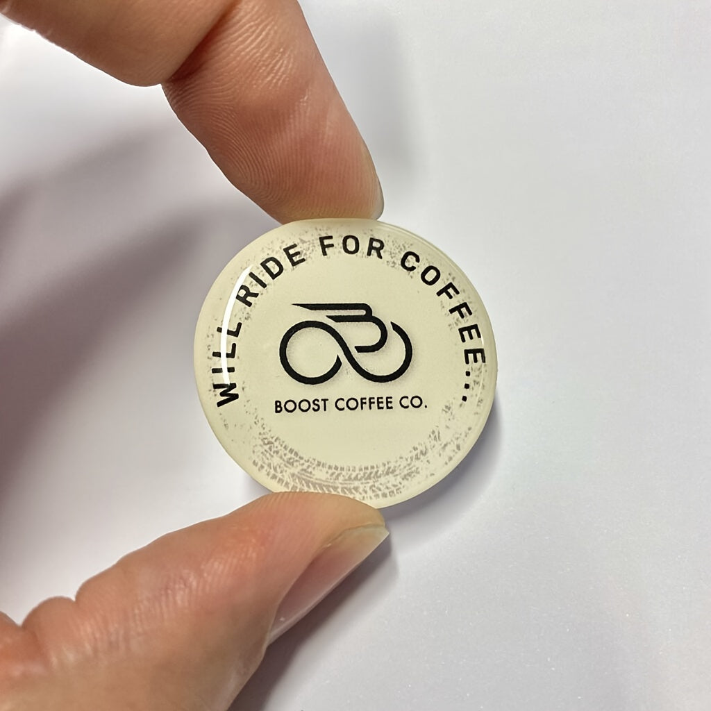 Custom Round Epoxy Stickers Reusable High-Gloss Plaid 100 Pieces