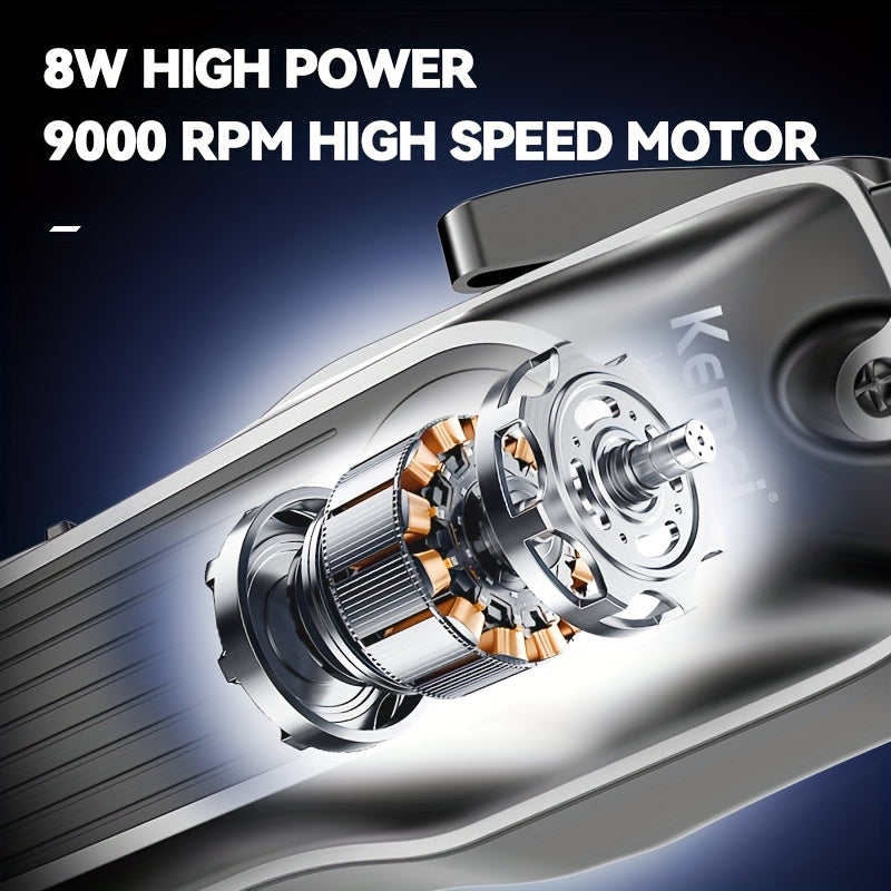 Cortapelos eléctrico con hojas de diamante azul, diseño ergonómico, pantalla LED, múltiples velocidades, recargable por USB para hombres