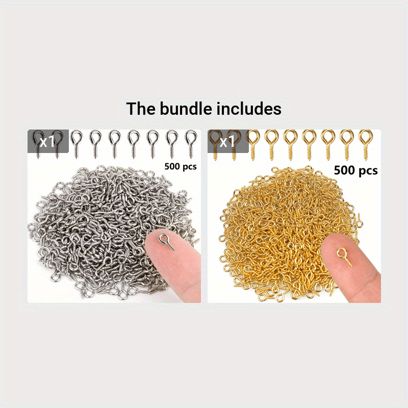 Set of 500 Small Metal Eye Pins 4x8mm Jewelry Findings for DIY Crafts