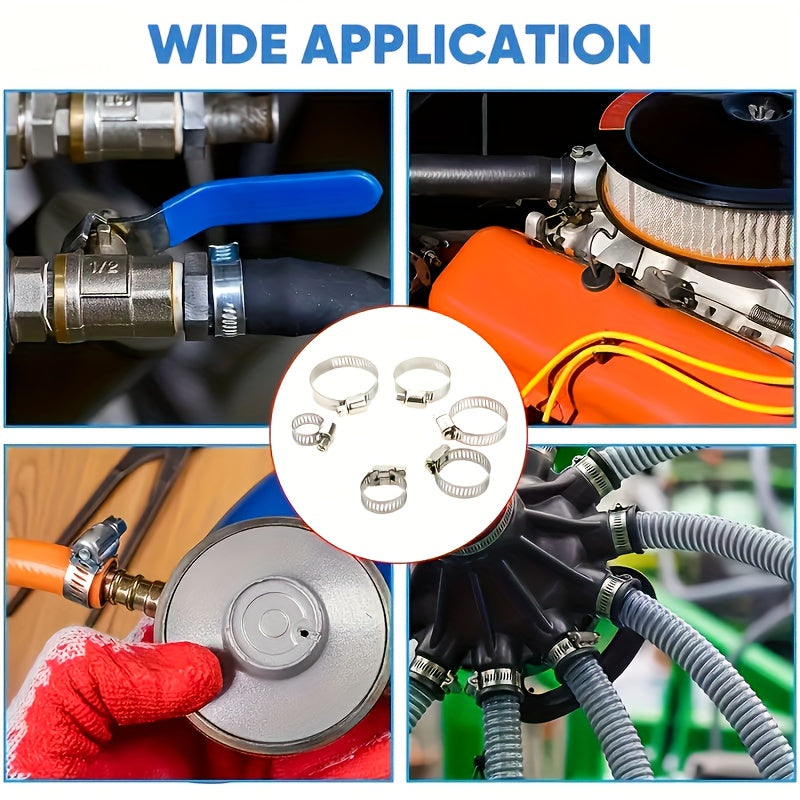 20pcs Stainless Steel Hose Clamps Adjustable Worm Gear for Pipes and Intercoolers