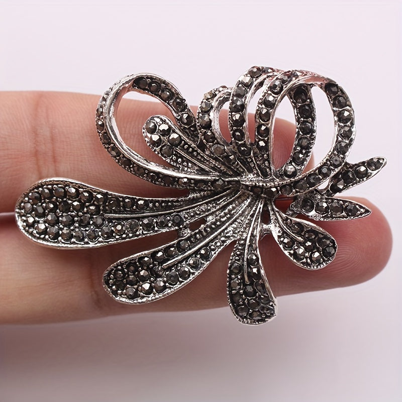 Women's Rhinestone Bow Brooch Firework-Inspired Pin Stylish Accessory