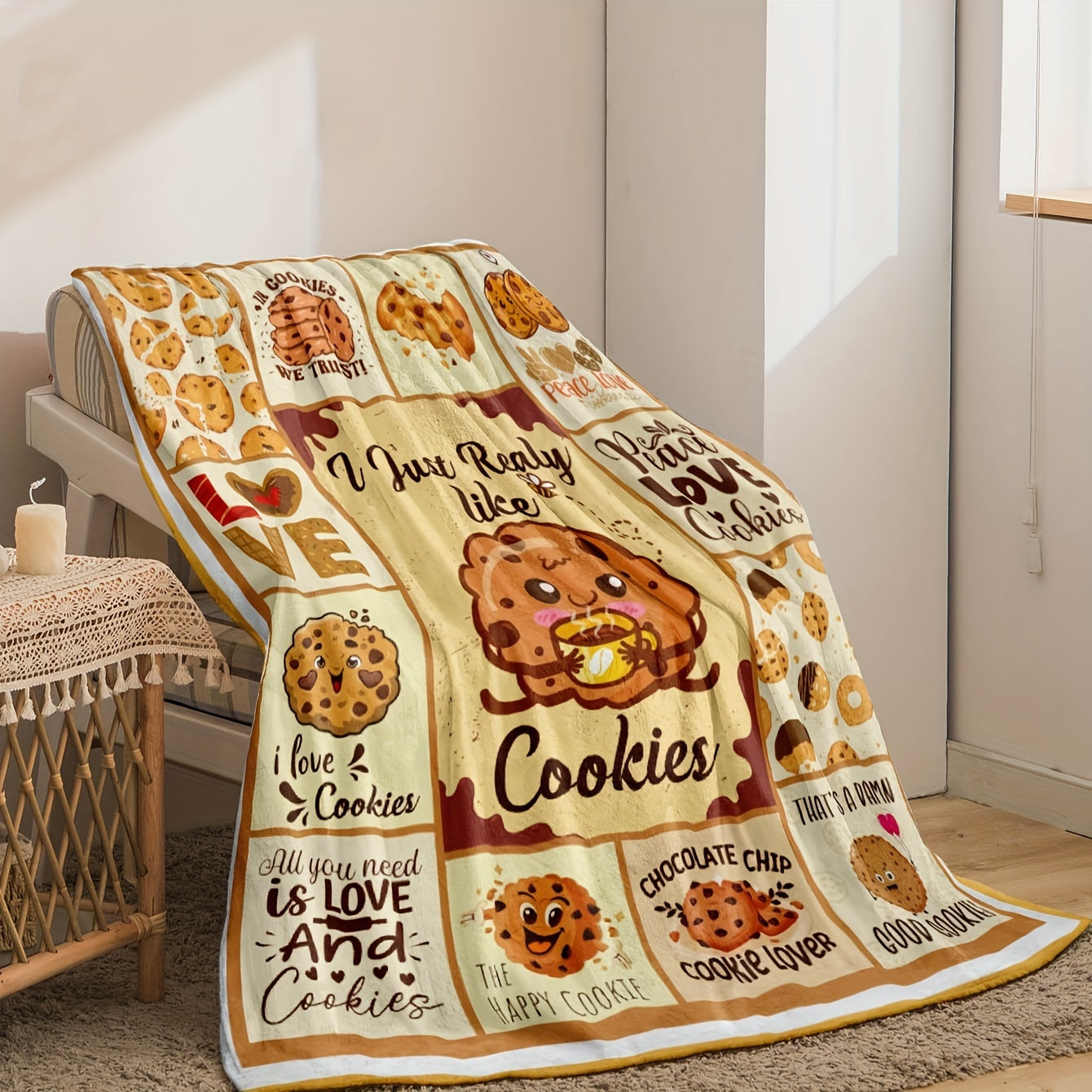 Reversible Flannel Fleece Throw Blanket Soft Lightweight for All Seasons