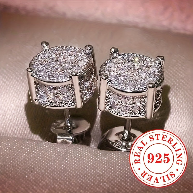 Women's Silver Earrings with Zirconia 2g Sterling Silver Jewelry