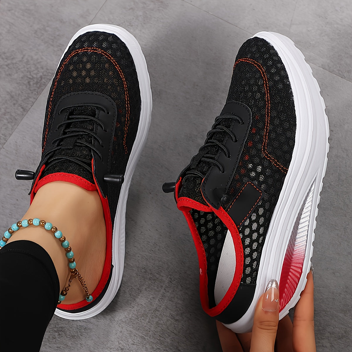 Women’s Breathable Mesh Casual Sneakers Low-Top Slip-On Shoes for All-Season Comfort