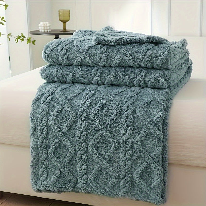 Lamb Fleece Blanket Plush Thick Warm for Bed Couch Travel 1pc