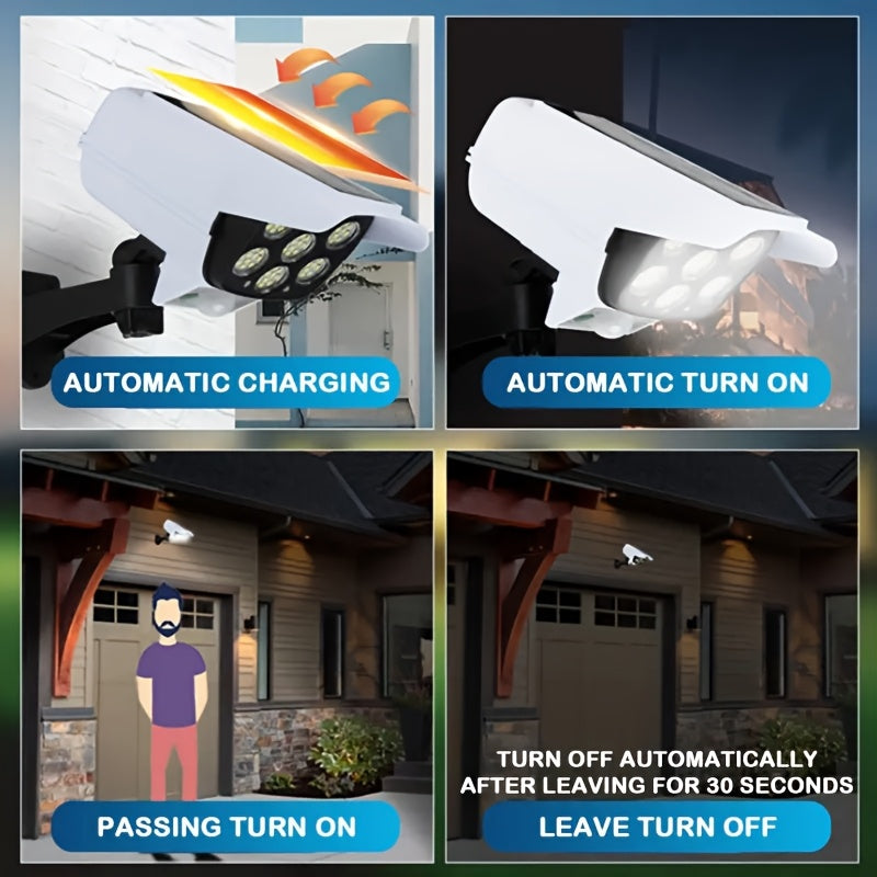 Solar Motion Sensor Street Light with Fake Camera for Garden Doorway Corridor