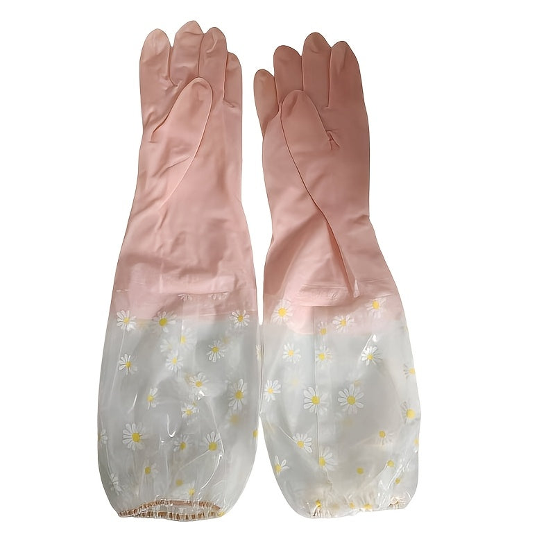 Long-Sleeve Waterproof Kitchen Gloves Durable Latex Cleaning Gloves