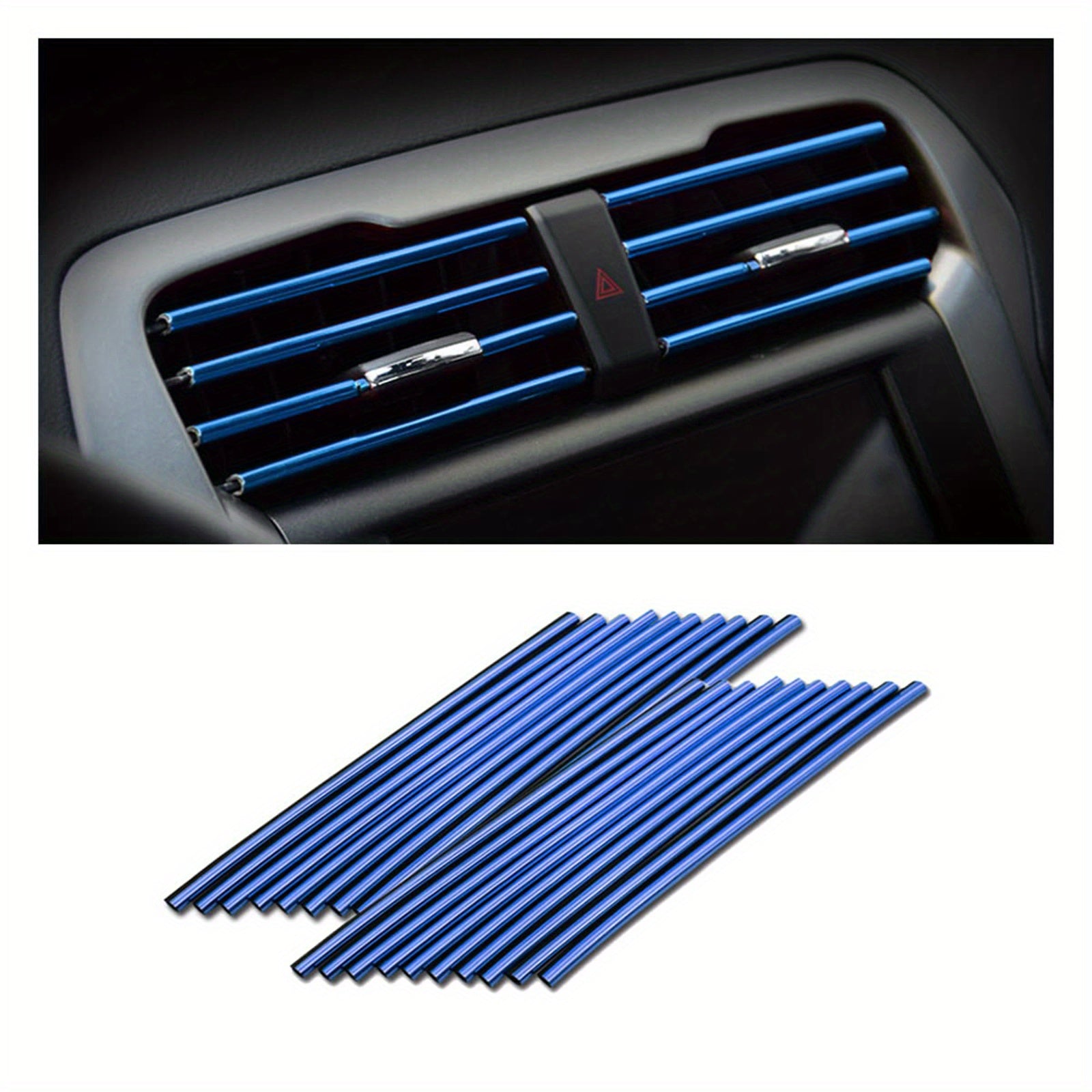 20pcs Universal Car Air Vent Decorative Strips Waterproof Bendable Vent Trim