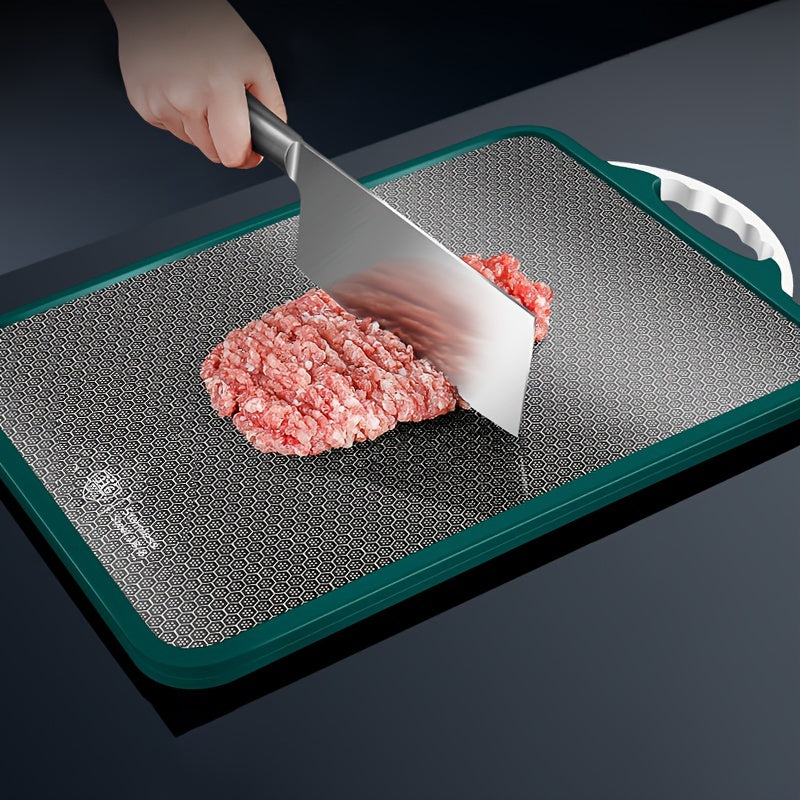 Stainless Steel Chopping Board with Non-Slip Grip and Drainage Holes